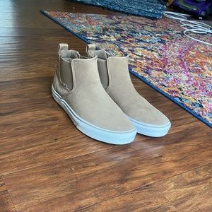 Vans Tan Suede Slip On Laceless High Tops